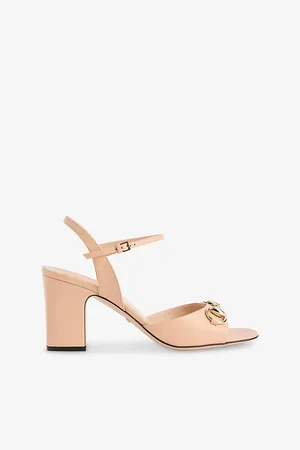 Gucci Womens Horsebit Block-Heel Leather Sandals Eur 36 / 3 Uk Women