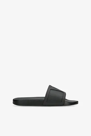 VALENTINO GARAVANI Mens Brand-Embossed Rubber Sliders Eur 40 / 6 Uk Men