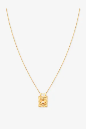 Astrid & Miyu Womens Butterfly Rhodium Plated Sterling-Silver and Cubic Zirconia Necklace