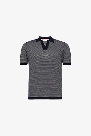 Orlebar Brown Mens Roddy Short-Sleeve Knitted Polo Shirt M