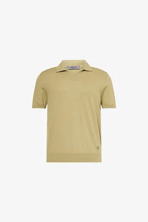corneliani Mens Short-Sleeve Knitted Cotton Polo Shirt 38
