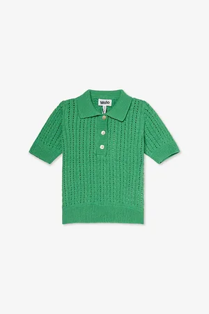 Molo Gretel Cable Cotton-Knit Polo Shirt 3-14 Years 3-4 Years