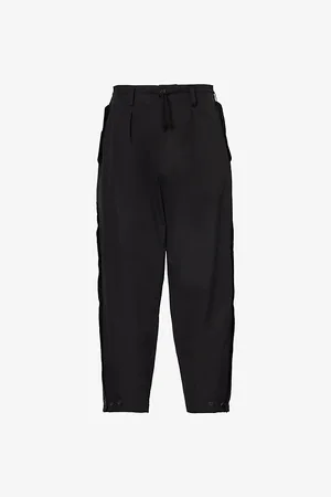 YOHJI YAMAMOTO Womens Pleated Straight-Leg Mid-Rise Cotton Trousers 2