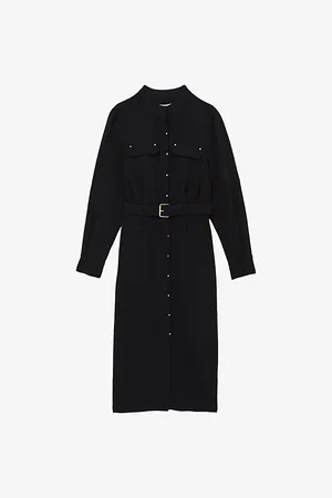 Reiss Womens Isla Flap-Pocket Woven Midi Dress 4