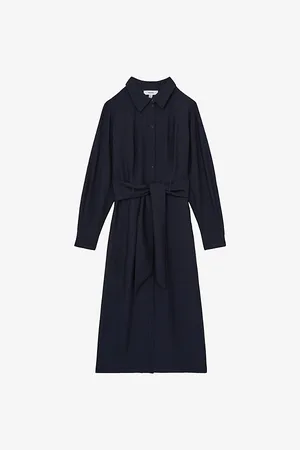 Reiss Womens Mabel Belted Woven Midi Dress 4