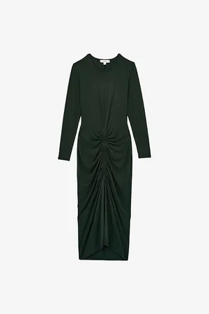 Reiss Womens Ginny Ruched Stretch-Jersey Midi Dress 4