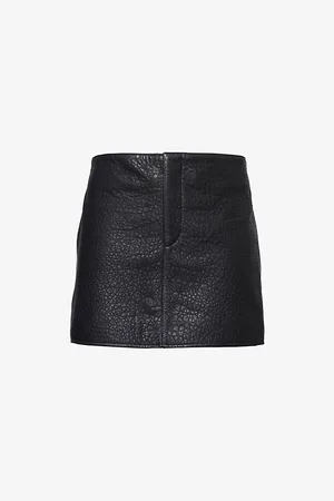 Represent Womens Drive Flared Leather Mini Skirt 6