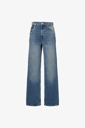 Represent Womens Brand-Patch Five-Pockets Straight-Leg High-Rise Denim-Blend Jeans 26