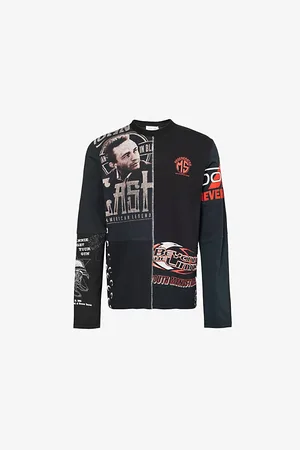 Marine Serre Mens Graphic-Print Crewneck Cotton-Jersey T-Shirt S