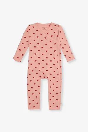 Konges Sløjd Heart-Print Pointelle Cotton Romper 0-6 Months 0-1 Months