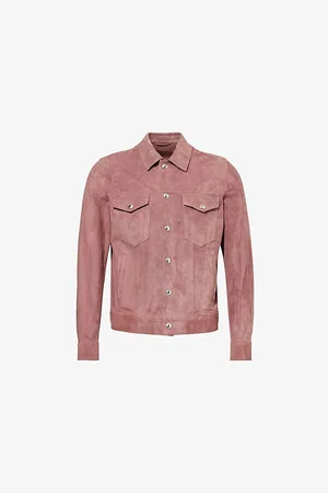 ELEVENTY Mens Trucker Suede Regular-Fit Leather Jacket 38