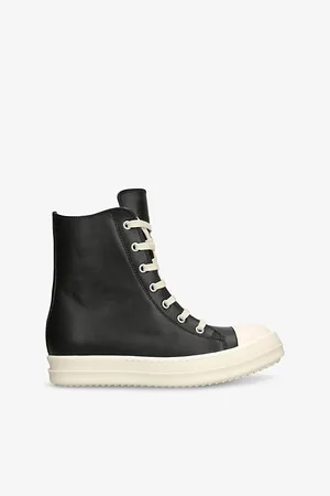 Rick Owens Womens Contrast-Sole Leather High-Top Trainers Eur 38/5 Uk Women