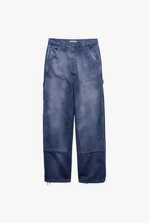 Prada Womens Logo-Embellished Oversized-Fit Cotton Cargo Trousers 2