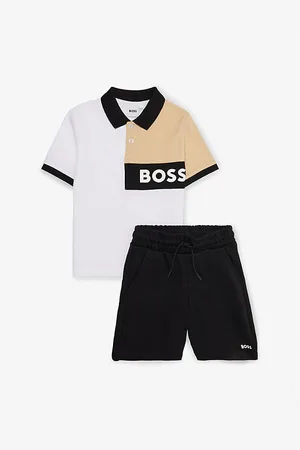 HUGO BOSS Brand-Print Drawstring Cotton Tracksuit Set 4-12 Years 6 Years