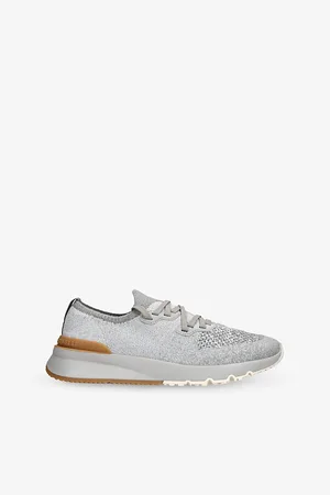Brunello Cucinelli Womens Brand-Embossed Knitted Low-Top Trainers Eur 40 / 6 Uk Men