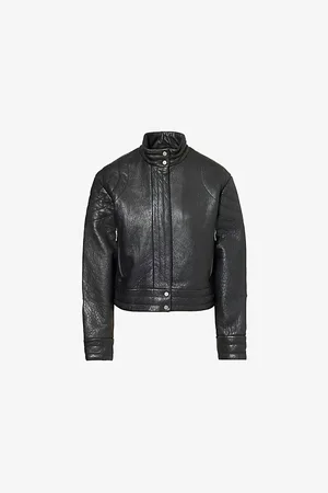 Represent Womens Drive Two-Zip-Pockets Regular-Fit Leather Jacket M