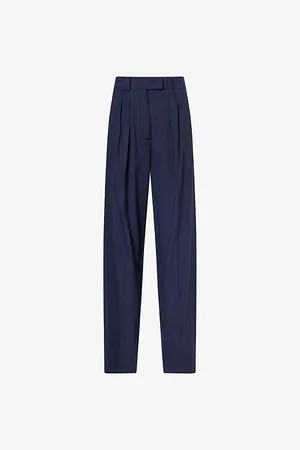 MARELLA Womens Portray Straight-Leg Linen-Blend Trousers 4
