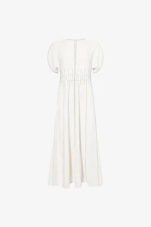 ME AND EM Womens Contrast Fluid Stich Woven Midi Dress 12
