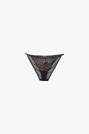 Savage X Fenty Womens Cherries String-Bikini Mesh Briefs Xxl