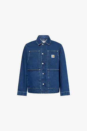 Carhartt Mens Og Double Front Patch-Pockets Relaxed-Fit Denim Jacket M