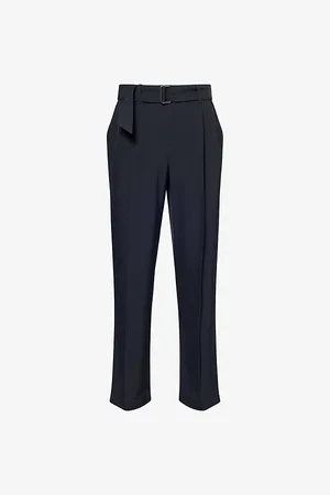 Simkhai Womens Elvis Pleat Straight-Leg Woven Trousers M