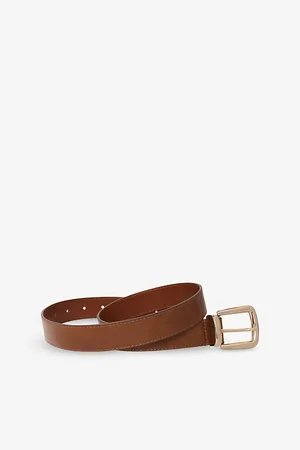 Maje Womens Logo-Engraved Square Leather Buckle Belt 8