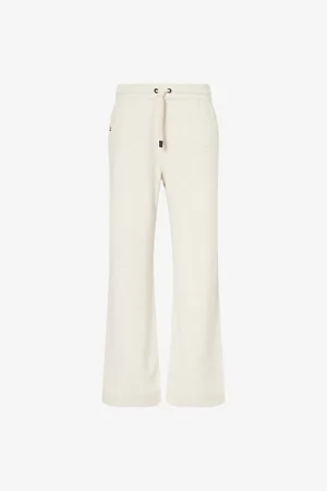 Moncler Womens Brand-Badge Wide-Leg Cotton-Jersey Jogging Bottoms Xs