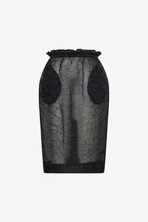 Simone Rocha Womens Tulip Sheer Woven-Blend Midi Skirt 10