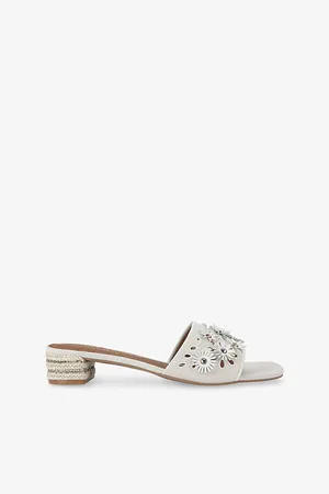 Kurt Geiger Womens Flower-Embroidered Suede Heeled Sandals Eur 36 / 3 Uk Women