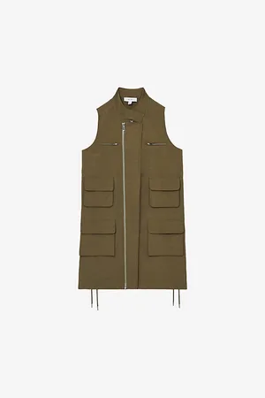 Reiss Womens Essie Patch-Pocket Sleeveless Linen-Blend Mini Dress 4