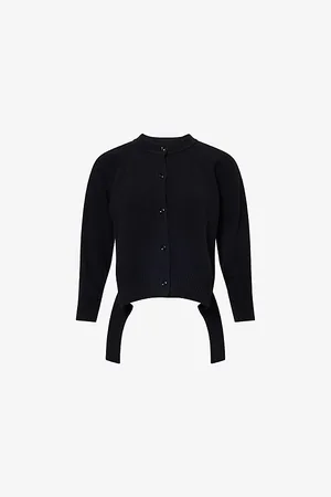 Simone Rocha Womens Open-Back Round-Neck Stretch-Wool Blend Cardigan Xs