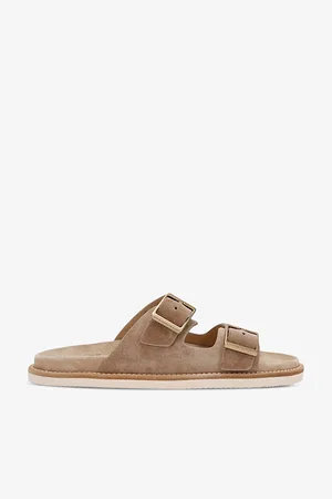 Brunello Cucinelli Mens Two-Strap Suede Sandals Eur 40 / 6 Uk Men