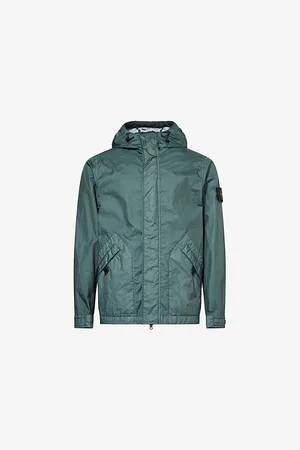 Stone Island Mens Hooded Buttoned-Pockets Regular-Fit Woven Jacket S
