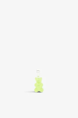 Crystal Haze Womens Gummy Bear Silver-Plated Brass Pendant