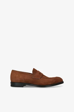Ermenegildo Zegna Mens Classic Suede Penny Loafers Eur 42 / 8 Uk Men
