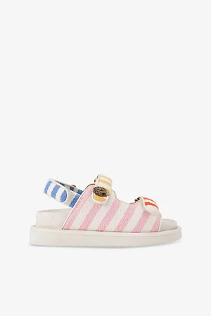 Kurt Geiger Womens Orson Striped Double-Strap Woven Flat Sandals Eur 36 / 3 Uk Women