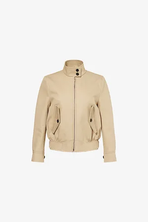 Gucci Womens Band-Collar Two-Buttoned-Pockets Regular-Fit Cotton Jacket 6