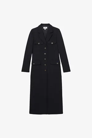 Reiss Womens Madison Notch-Lapel Single-Breasted Wool-Blend Coat 4
