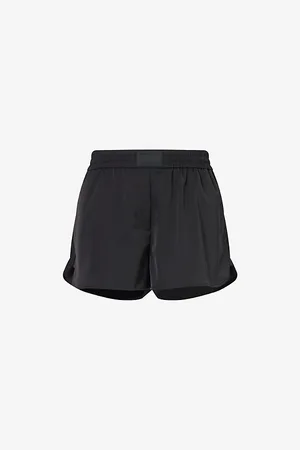 Helmut Lang Womens Branded-Waistband Satin Boxer Shorts Xs