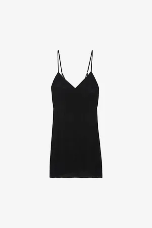 Zadig & Voltaire Womens Rameli V-Neck Adjustable-Strap Woven Mini Dress Xs