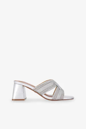 Kurt Geiger Womens Pose Crystal and Pearl-Embellished Woven Heeled Mules Eur 36 / 3 Uk Women
