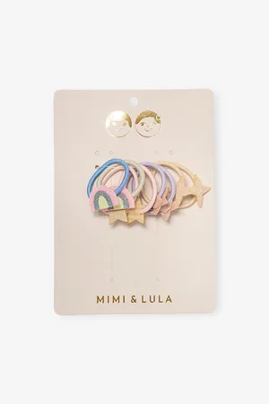 MIMI & LULA Rainbow and Star Mini Pack Of Seven Elasticated Hair Ties 1Size
