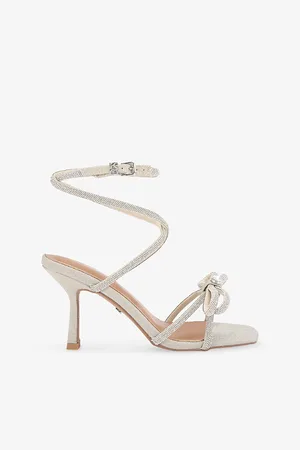 Kurt Geiger Womens Avery Crystal-Embellished Woven Heeled Sandals Eur 37 / 4 Uk Women