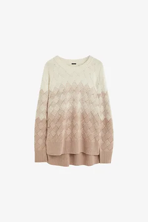 Joseph Womens Weave-Knit Gradient-Effect Cotton and Silk-Blend Jumper L