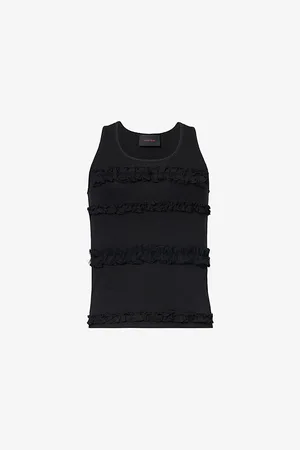 Simone Rocha Mens Frill-Trim Scoop-Neck Cotton Tank Top M