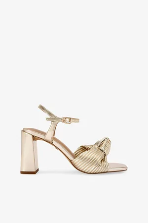 Kurt Geiger Womens Signet 105 Twisted-Strap Metallic Faux-Leather Heeled Sandals Eur 36 / 3 Uk Women