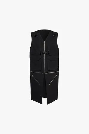 Rick Owens Mens Bonotto Longline Multi-Pocket Cotton Gilet 36