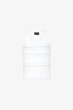 Simone Rocha Mens Frill-Trim Scoop-Neck Cotton Tank Top S