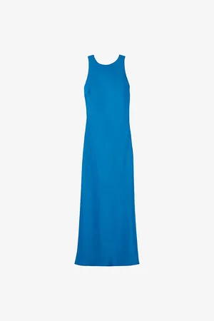 Claudie Pierlot Womens Open-Back Slim-Fit Satin Maxi Dress 6