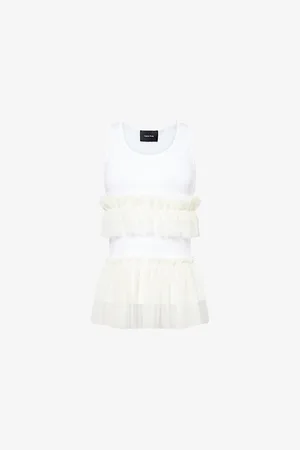 Simone Rocha Womens Tulle-Embellishment Sleeveless Cotton-Jersey Top S